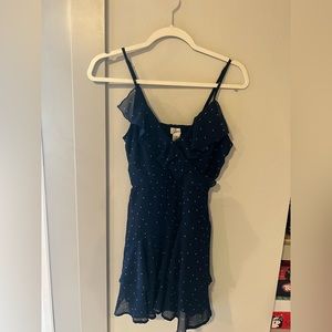 Navy blue polka dot romper size small